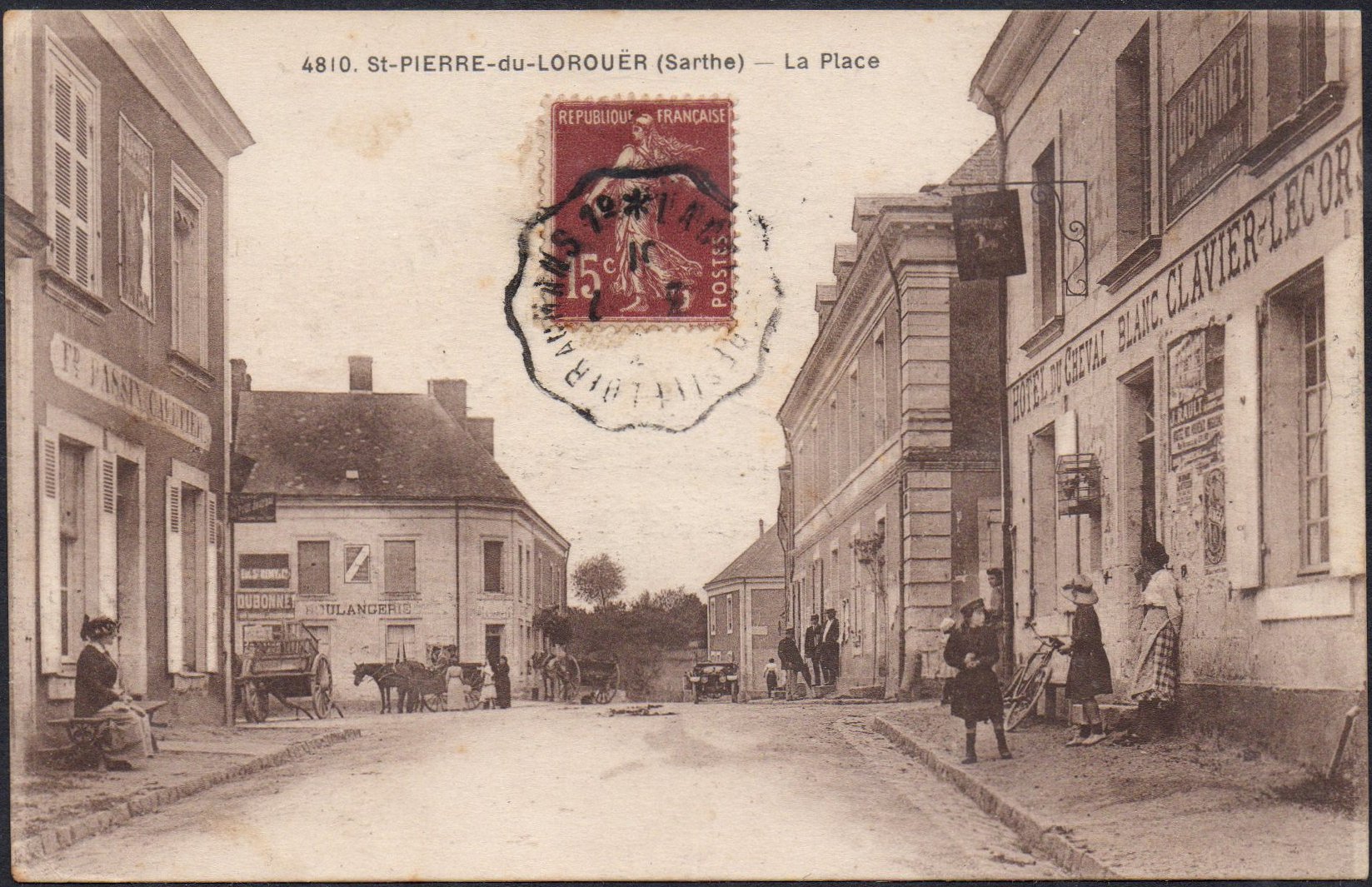 Railway / Tramway cancellations of La Sarthe : St-Pierre-du-Lorouer: Courrier-Convoyeur-Ligne La Chartre-s/le Loir au Mans 1⁰ 